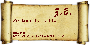 Zoltner Bertilla névjegykártya